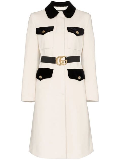 gucci belted gg logo overcoat|farfetch Gucci coats.